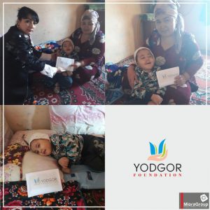23 февраля 2019 года команда "YODGOR FOUNDATION" провела благотворительную работу по адресу: Бухарская область Гиждуванский район Корахони корабог село. Посетили Рахмонова Иброхима. Желаем скорейшего выздоровления.