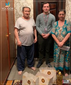 2 марта 2019 года команда "YODGOR FOUNDATION" провела благотворительную работу по адресу: Ташкент, Юнусабадский район. Посетили Адилову Насибу. Болеет сахарным диабетом.